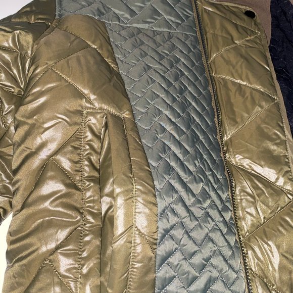 H&M Studio Fall 2015 AW15 Khaki Olive Green Quilted Bomber Jacket Size 4 - Picture 6 of 16